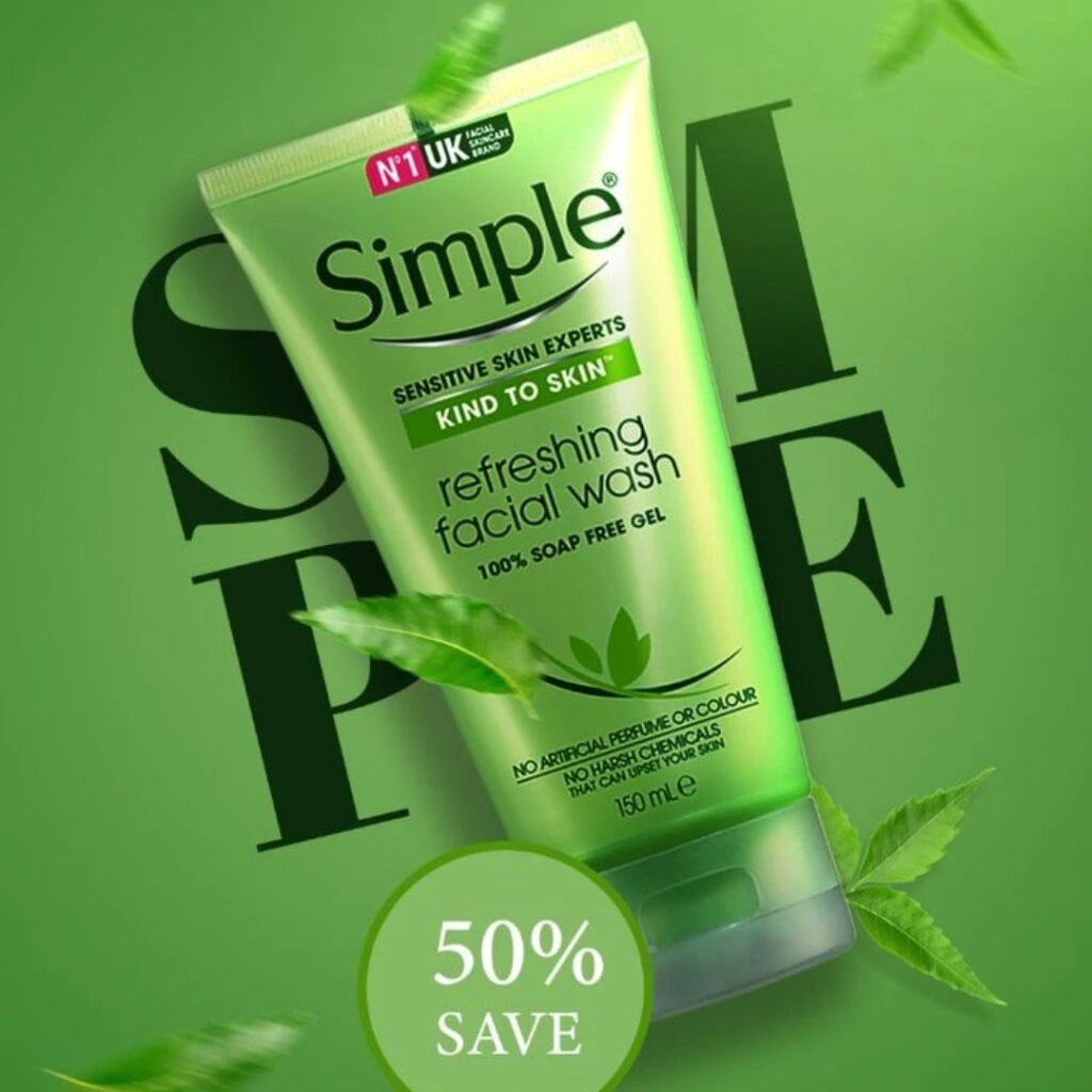 Simple face wash bottle placed on a clean bathroom counter – promoted by the best digital marketing agency Pulse Bit